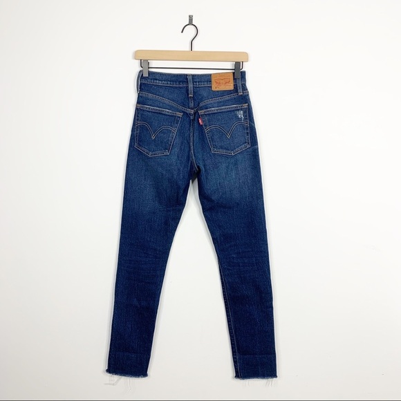 Levi’s 501 S Button Fly Raw Hem Skinny Denim Jeans - Picture 5 of 8